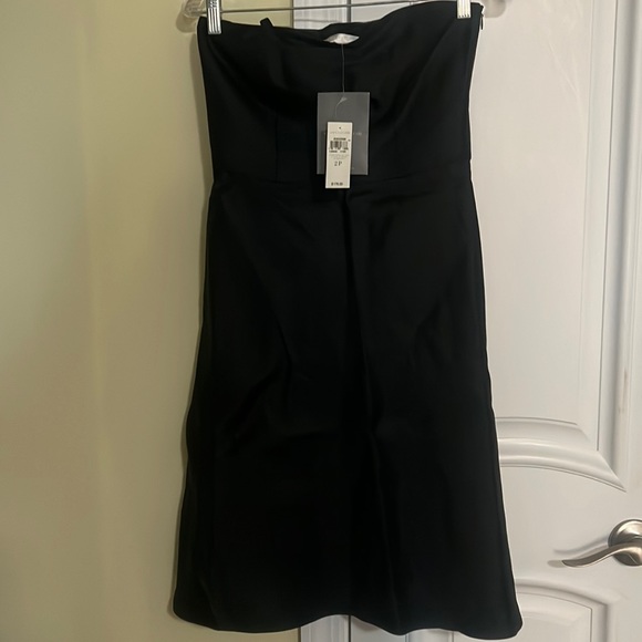 ann taylor black strapless dress Floral Strapless Midi Dress